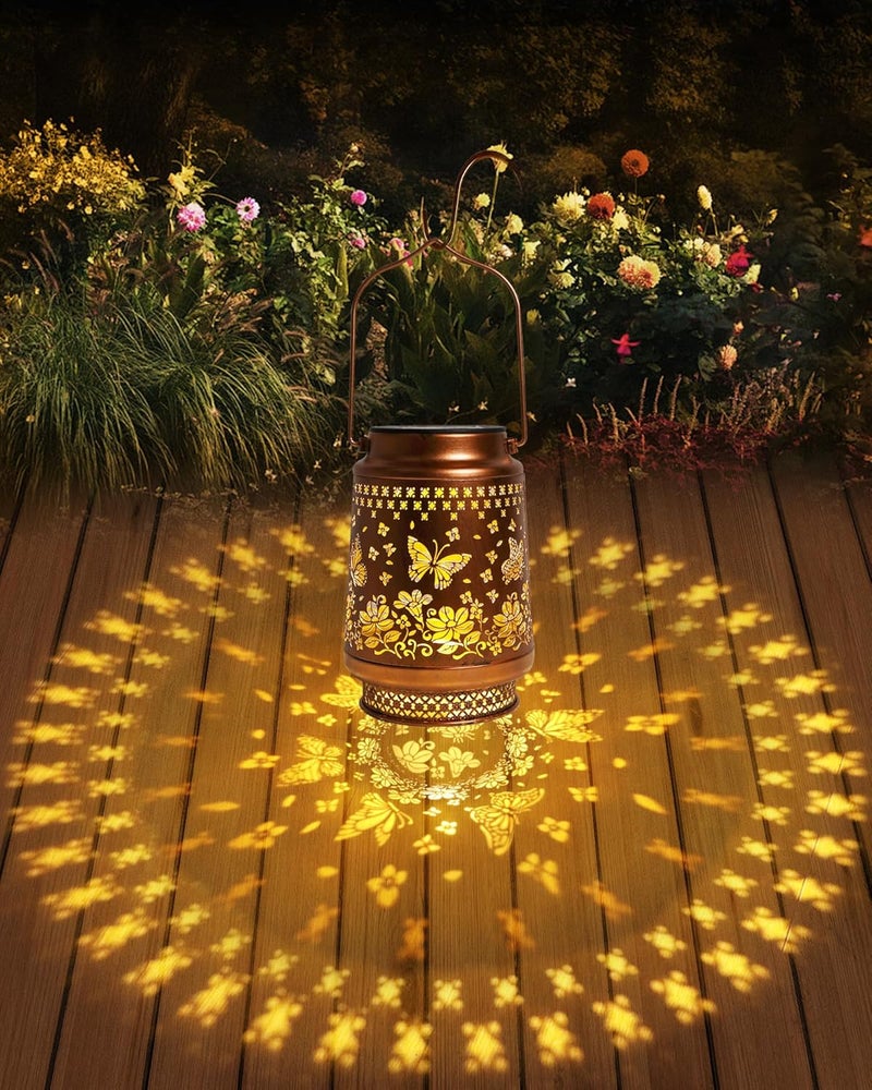 Fussion Butterfly Gifts for Women Butterfly Solar Lantern Mothers Day Gifts Birthday Gifts for Women Mom Grandma Sister Friend Garden Decor Metal Solar Lights Outside Decorative for Yard Patio Pathway Porch - Image 2